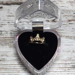 Crown Ring Size 4.5 Faux Gold-Diamonds